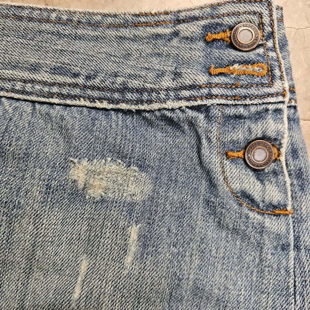 American Eagle Micro Mini Pleated Denim Skirt Size 2 NWOT Y2k Grunge Trendy